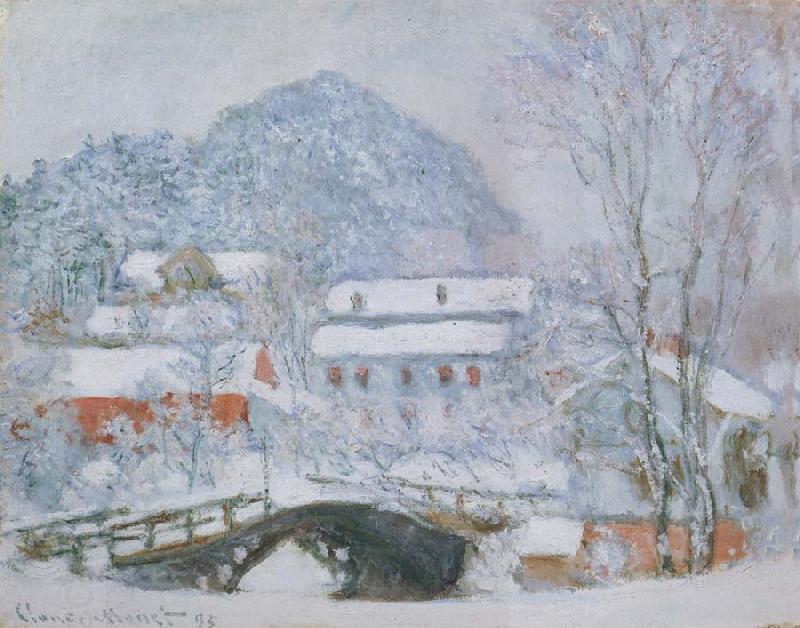 Claude Monet Sandviken Village in the Snow